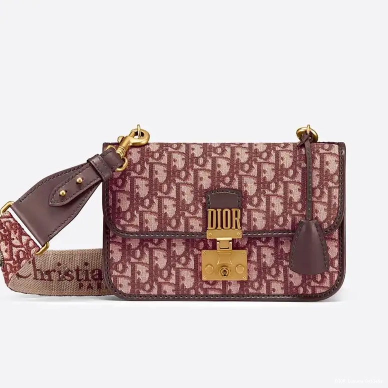Burgundy Motif Bag Canvas Oblique Dioraddict 0628 Luxury